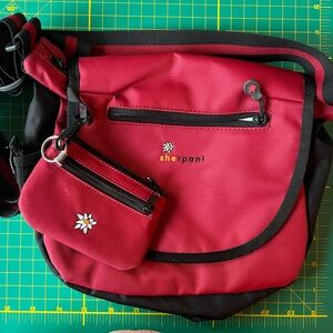 Sherpani Red and Black Crossbody Bag
